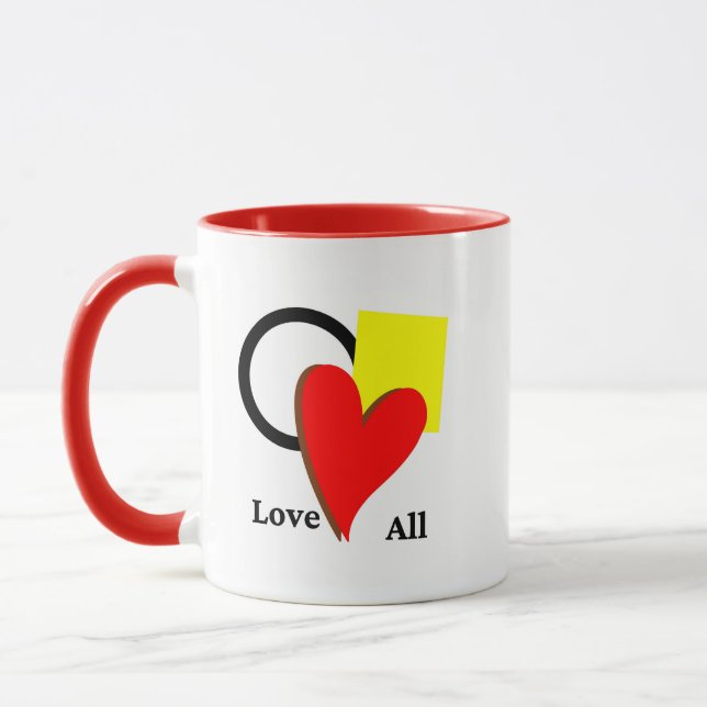 Mug Aimer toutes les formes et les couleurs coeur cerc (Gauche)
