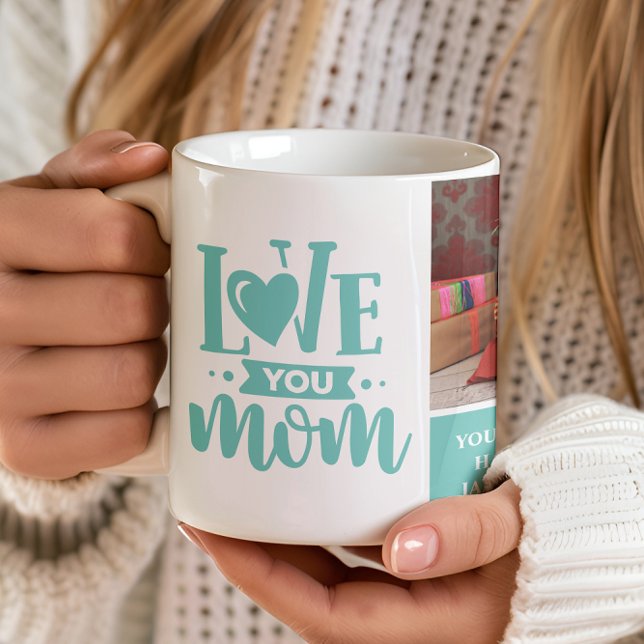 Mug Aimer You Maman Turquoise cadeau de la fête des mè (Créateur téléchargé)