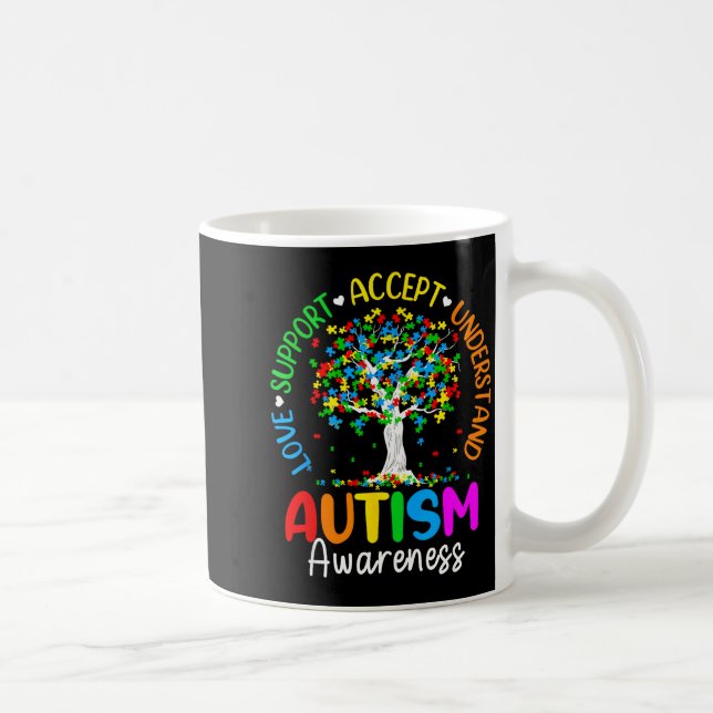 Mug Aimez Acceptez Soutenez Autistique Autisme Sensibi (Droite)