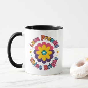 Mug Aimez avec fierté Brillez – Fierté des fleurs colo