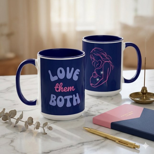 Mug Aimez les deux, pro-vie maman bébé âme éternelle  (Créateur téléchargé)