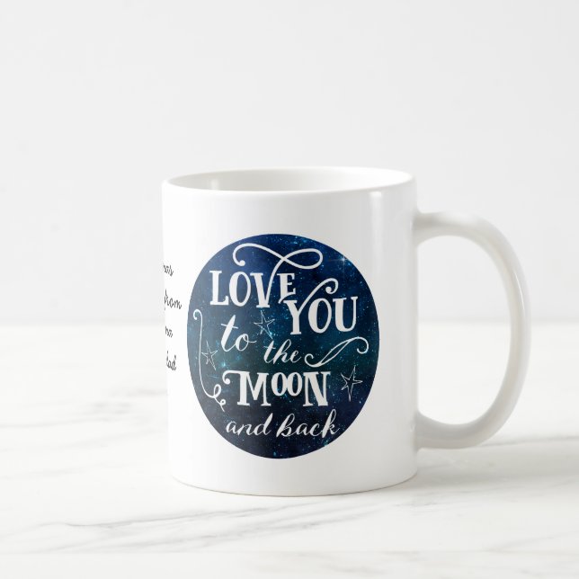 Mug Aimez-vous à la lune et à la galaxie arrière (Droite)