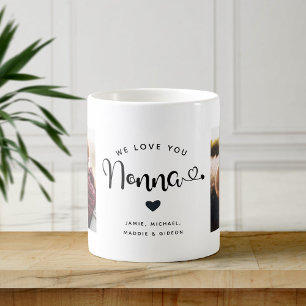 Mug Aimez-vous Coeurs Nonna Personnalisé Deux Photo Mu