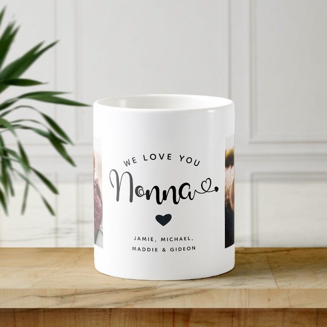 Mug Aimez-vous Coeurs Nonna Personnalisé Deux Photo Mu (Créateur téléchargé)