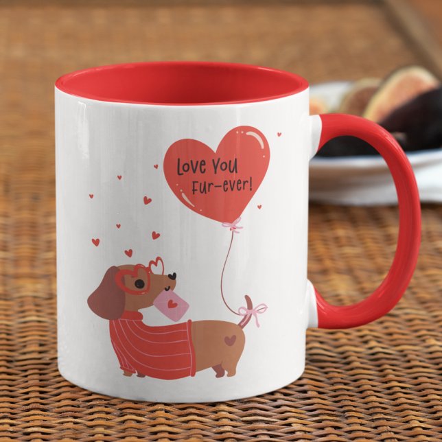 Mug Aimez-vous Fourrure-toujours mignon Chien Dachshun (Créateur téléchargé)