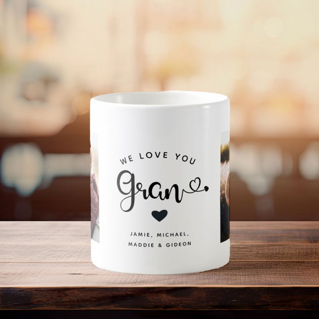 Mug Aimez-vous Gran Hearts Personnalisé Deux Photo ten (Créateur téléchargé)
