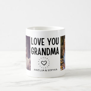 Mug Aimez-vous Grand-mère PersonnaliséDeux photos Text