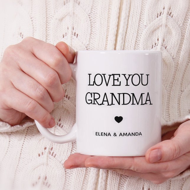 Mug Aimez-vous grand-mère | Texte manuscrit photo (Créateur téléchargé)