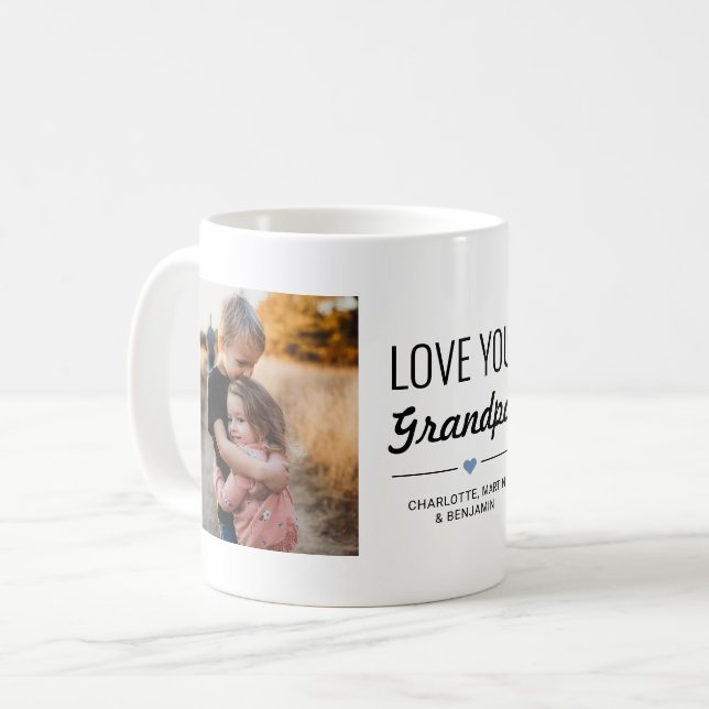 Mug Aimez-vous grand-père Anniversaire Photo personnal (Devant gauche)