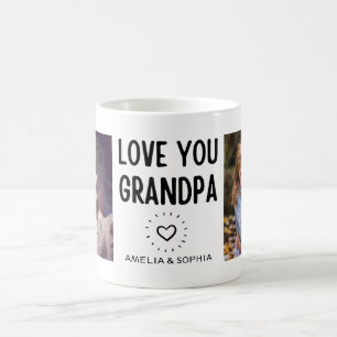 Mug Aimez-vous Grand-père PersonnaliséDeux photos Te
