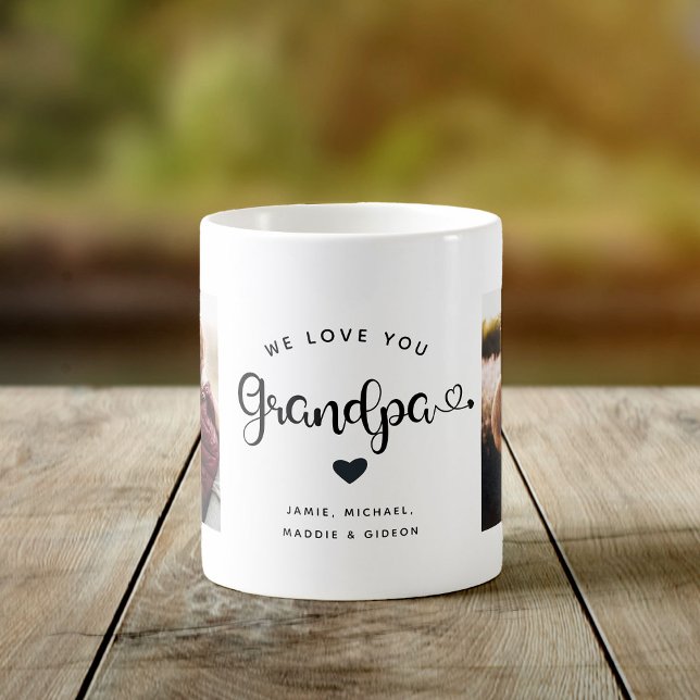 Mug Aimez-vous GRANDPA Coeurs Personnalisé Deux photos (Créateur téléchargé)