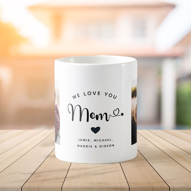 Mug Aimez-vous Maman Coeurs Personnalisé Deux Photo Ch (Créateur téléchargé)