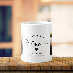 Mug Aimez-vous Maman Coeurs Personnalisé Deux Photo te