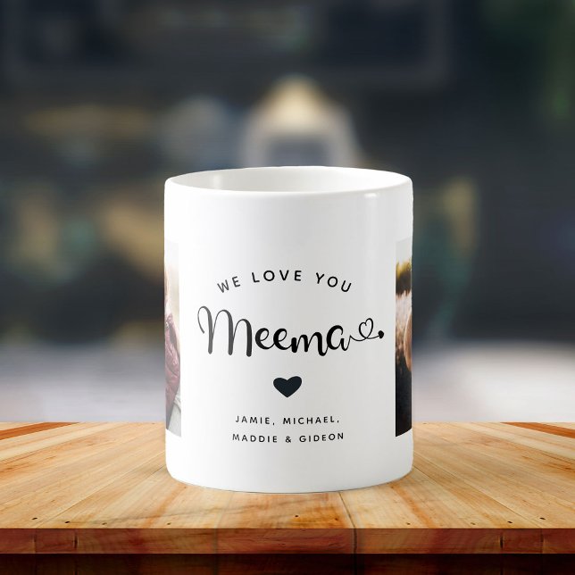 Mug Aimez-vous Meema Coeurs Personnalisé Deux Photo Ca (Créateur téléchargé)
