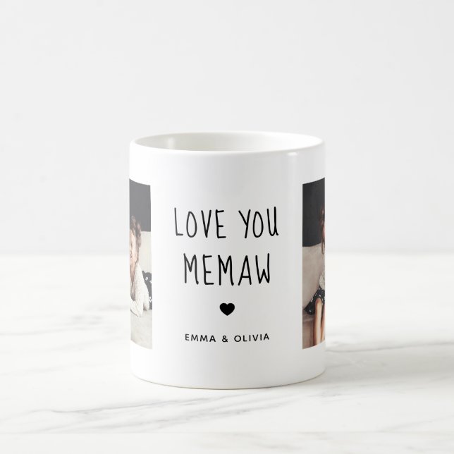 Mug Aimez-vous Memaw | Texte manuscrit de deux photos (Centre)
