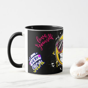 Mug Aimez vous-même Visage Souriant Drôle Design Cool
