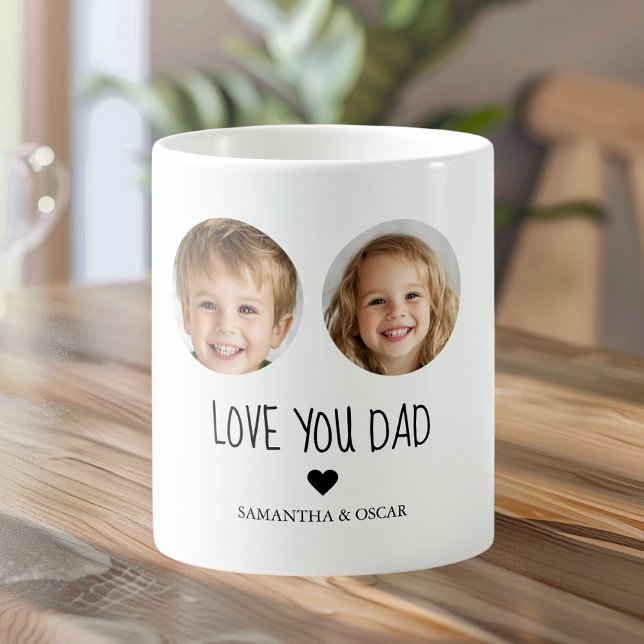 Mug Aimez-vous PÈRE Personnalisé Photo Visage Personna (Créateur téléchargé)