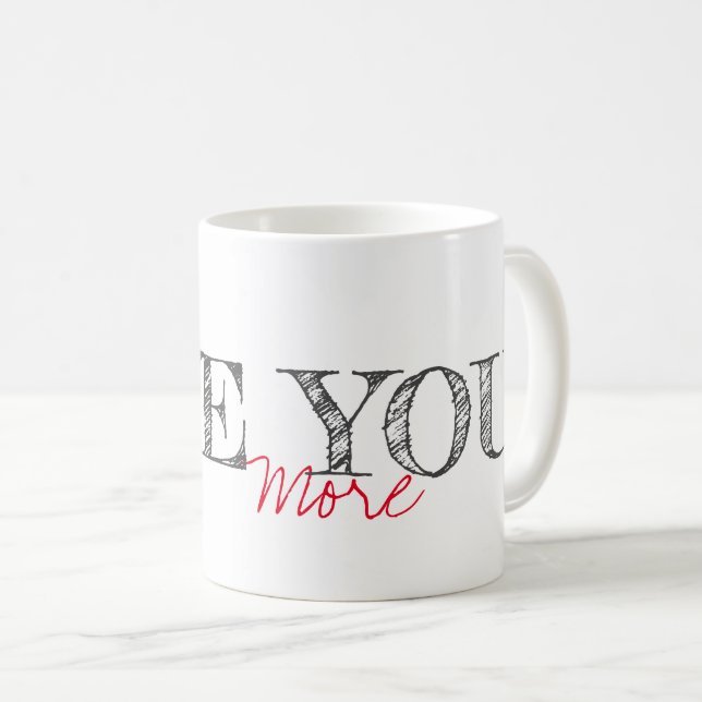 Mug AIMEZ-VOUS PLUS Moderne Typographie Couple Fun (Devant droit)