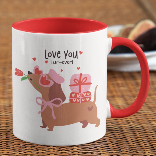 Mug Aimez-vous quatre-jamais mignon chien français Dac (Créateur téléchargé)