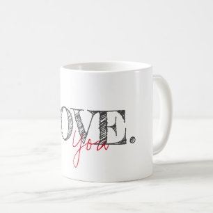 Mug AIMEZ-VOUS Typographie moderne Maman Papa Couple E