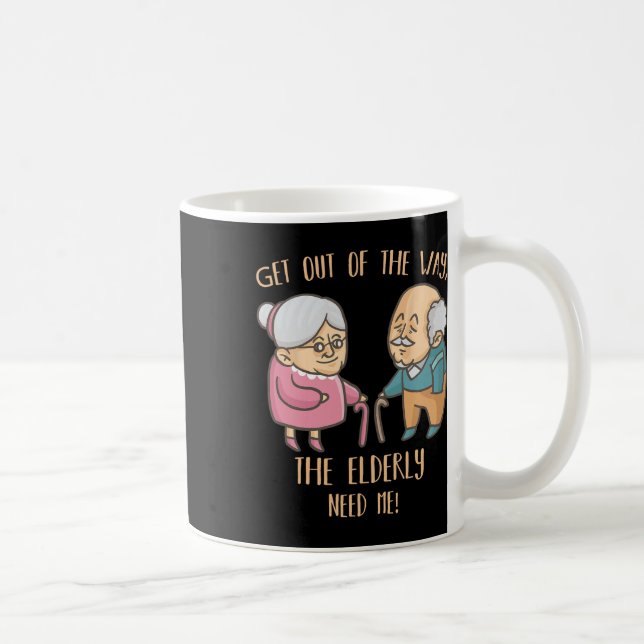 Mug Aînés à la maison Aide à la carrière Funny Aînés S (Droite)