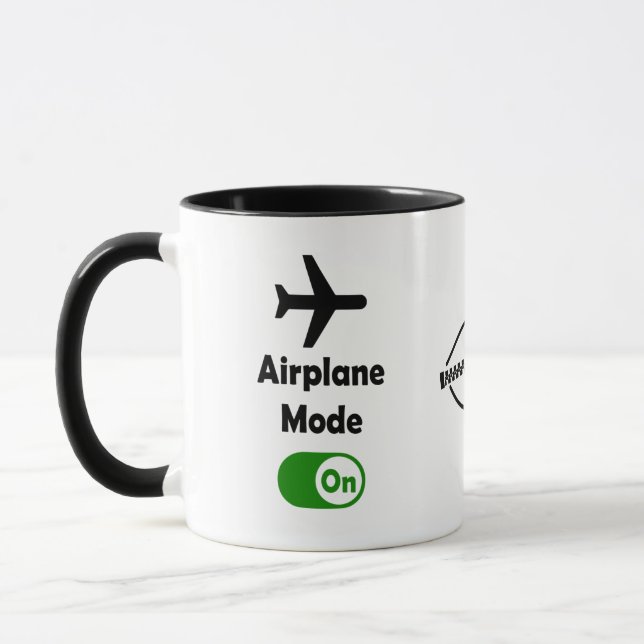 Mug "Air Plane Mode On" citation drôle Silence Design (Gauche)