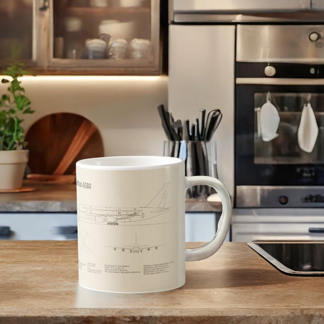 Mug Airbus a380 - Plan de dessin du plan directeur de  (Créateur téléchargé)