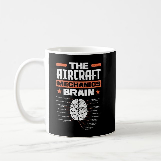 Mug Aircraft Mechanics Brain Aviation Funny Aircraft M (Gauche)