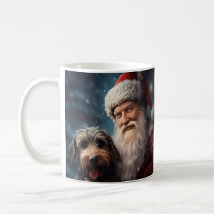 Mug Airedale avec le Père Noël Noël Festif