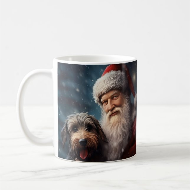 Mug Airedale avec le Père Noël Noël Festif (Gauche)