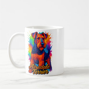 Mug Airedale Terrier Pop Illustration colorée