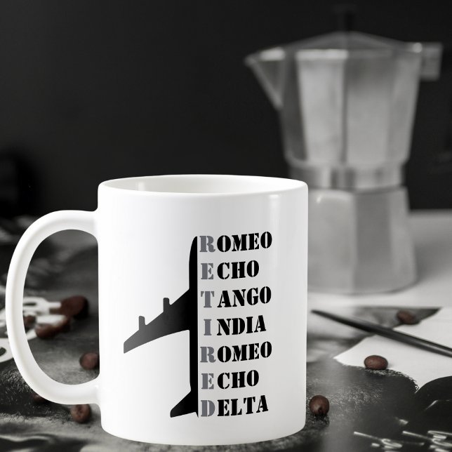 Mug Airplane Retired Nato Phonetic Alphabet Aviation (Créateur téléchargé)