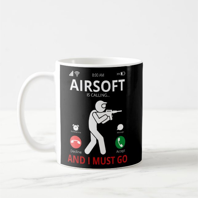 Mug Airsoft Appelle Et Je Dois Y Aller (Gauche)