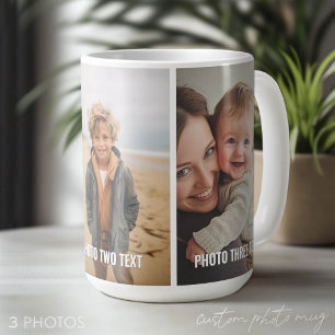 Mug Ajouter 3 photos et texte - Collage simple - Minim