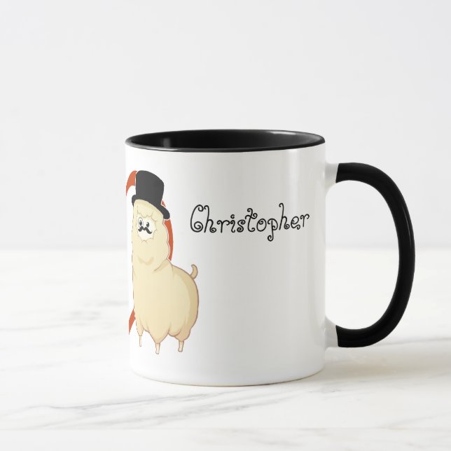 Mug Ajouter de fantaisie mignons d'alpaga aux noms (Droite)