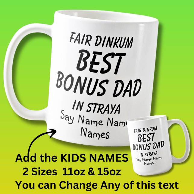 Mug Ajouter des noms d'enfants - Fair Dinkum BEST BONU (Créateur téléchargé)