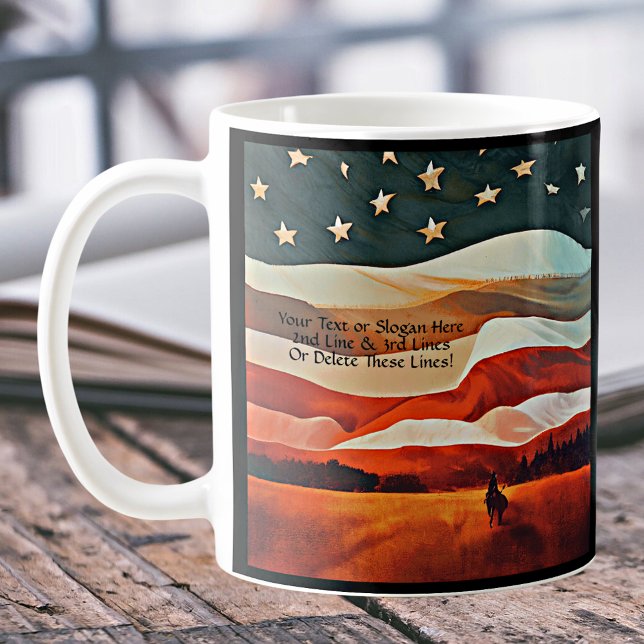 Mug Ajouter du texte - Cowboy Riding dans le crépuscul (Créateur téléchargé)