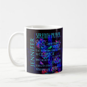 Mug Ajouter la prière pour la sérénité en bleu