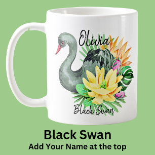Mug Ajouter le nom Black Swan Australian Animal Bird