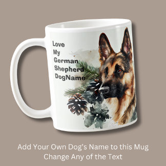 Mug Ajouter le nom Changer le texte, berger allemand d