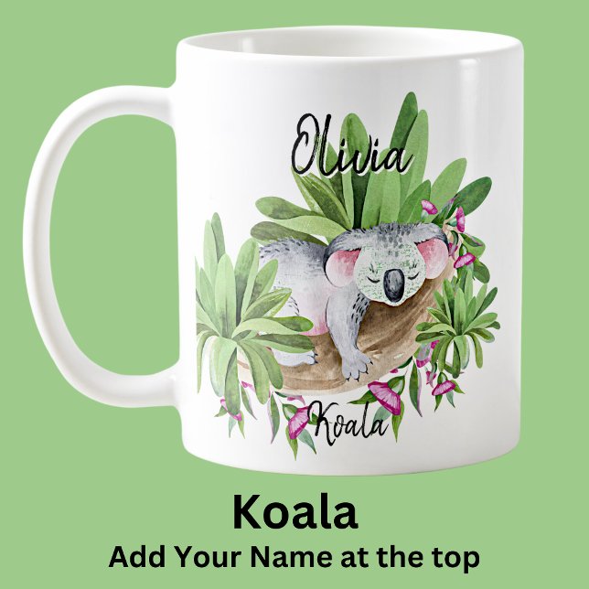 Mug Ajouter le nom Koala Australian Animal Marsupial (Créateur téléchargé)