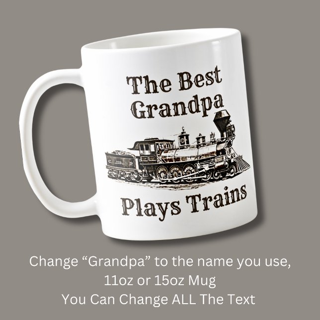 Mug Ajouter le nom Plages Train à vapeur Grand-père gr (Créateur téléchargé)
