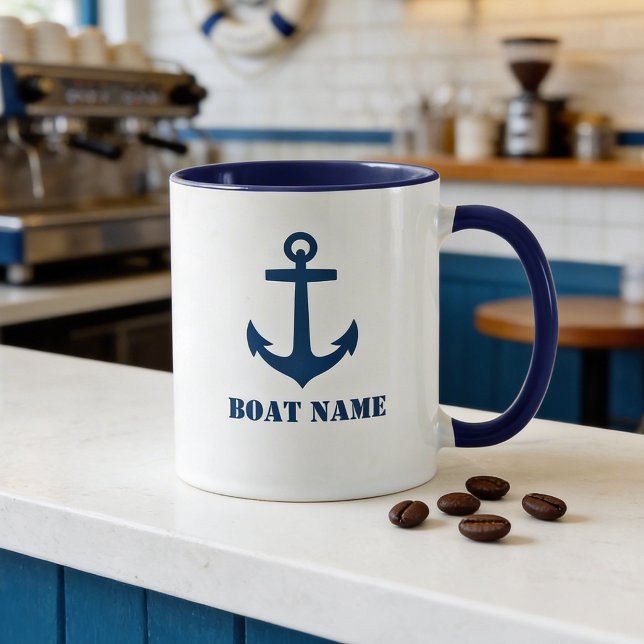 Mug Ajouter Nom de Bateau Ancre aa0a (Créateur téléchargé)