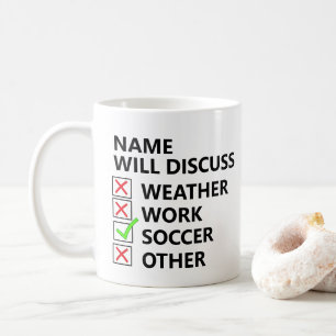 Mug Ajouter Nom Discutera - SOCCER ou tout sport etc
