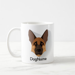 Mug Ajouter Nom du chien, berger allemand GSD