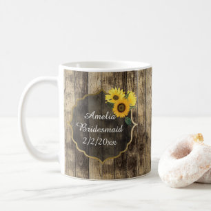 Mug ajouter nom Mariage rustique Fleur de soleil de Br