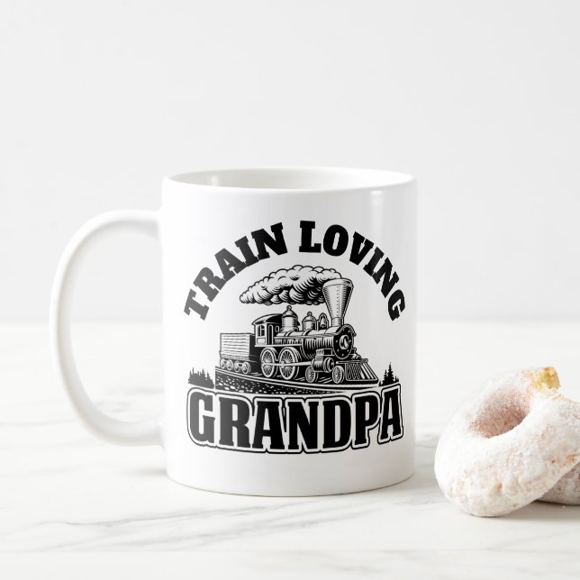 Mug Ajouter NOM / TEXTE - Grand-père du moteur du trai (Avec donut)