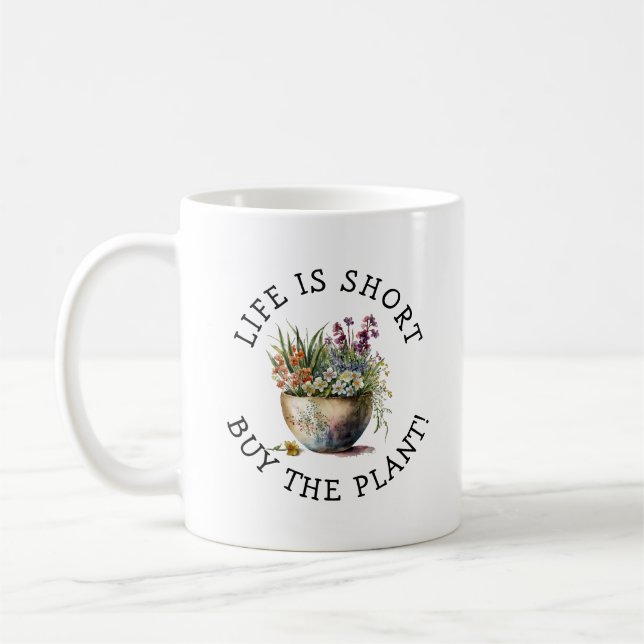 Mug Ajouter Nom, Texte - La vie est courte, achetez la (Gauche)