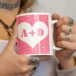 Mug Ajouter ses initiales et ses initiales Valentine's