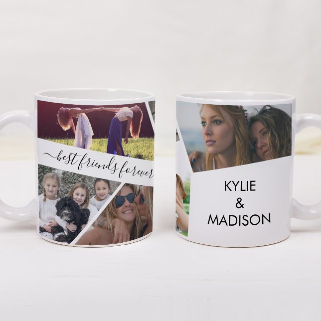 Mug Ajouter son propre texte Script Collage de photos  (Créateur téléchargé)